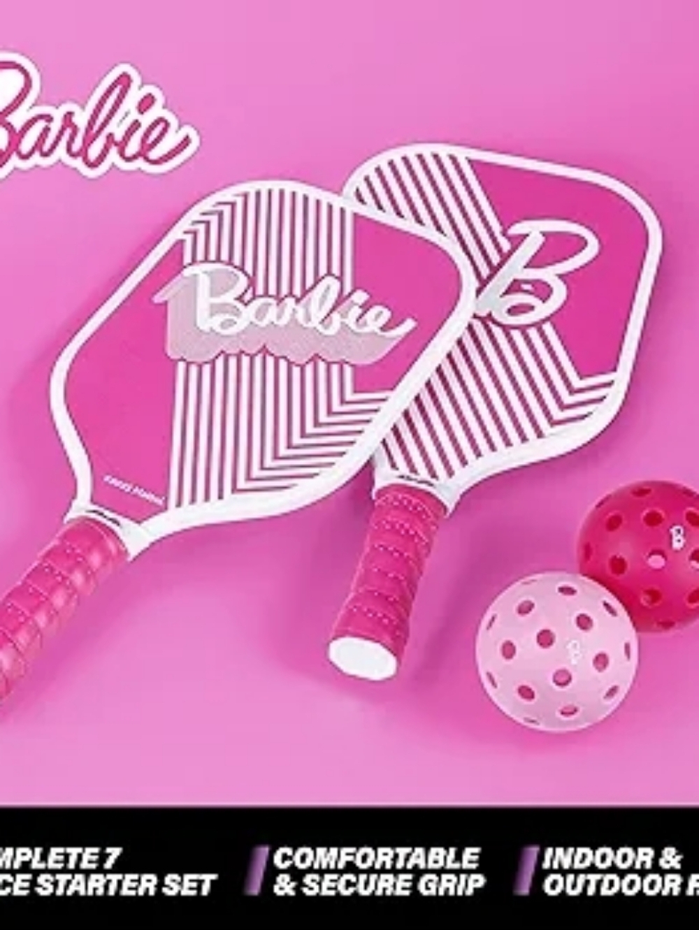 Barbie Wooden 7-Piece Pickleball Bundle - Picture 8 of 9